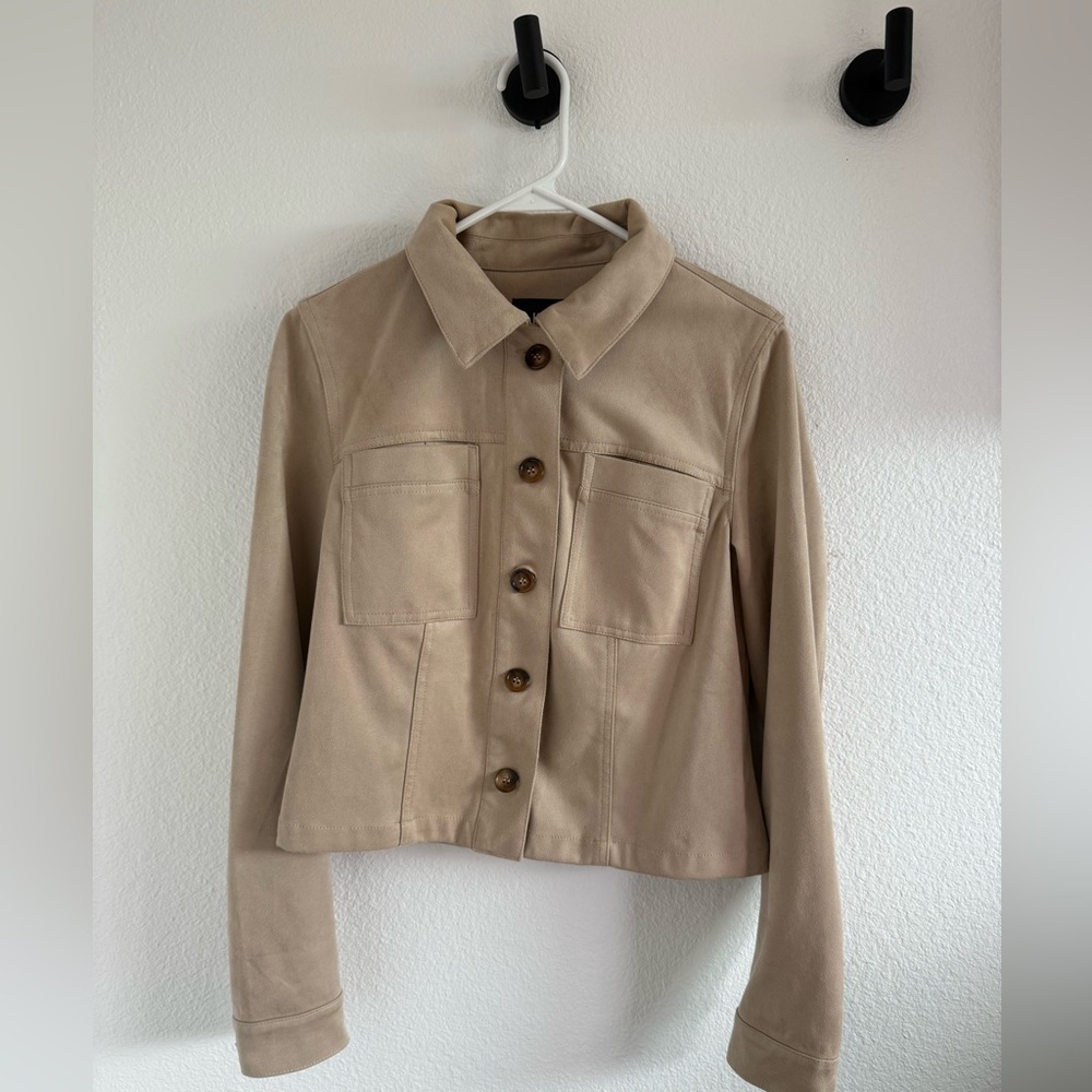 Nordstrom Suede Beige Women's Jacket Size Small